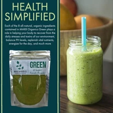 MAXX Organics 8 SUPER FOODS POWDER 90 Day Supply Compare to Organifi Green Juice