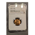1945 D Lincoln Wheat Small Cent MS 66 RD NGC Bronze Denver KM#132