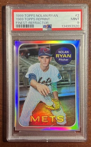 1969 Topps Nolan Ryan🚂Rookie🔥REFRACTOR🌈PSA 9🚨MINT💎DEAD CENTERED🎯1999 Topps