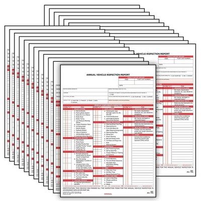 J. J. Keller 25-Pack, Annual Vehicle Inspection Report Form with Carbon, 3-Pl...