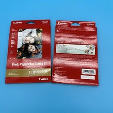 Lot of 2- Canon Photo Paper Plus Glossy II 5"x7" 20 Sheets Per Pack  40 Total 