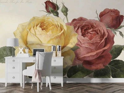 3D AI Colorful Floral Self-adhesive Removeable Wallpaper Wall Mural - Image 1 of 4
