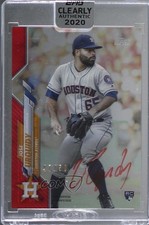 2020 Topps Clearly Authentic Auto Red 47/50 Jose Urquidy #CCA-JUR Auto 06z2