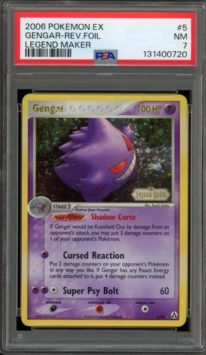 Pokemon Gengar EX Legend Maker Reverse Holo Rare #5 PSA 7
