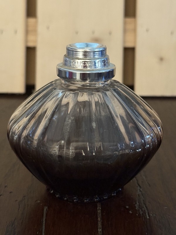 Vintage Lampe Berger Paris Ribbed Glass Catalytic Fragrance Oil Lamp Purple Gray