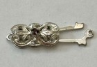 Vintage 800 Silver Pearl Clasp With Glass Stone — photo 1