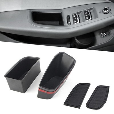 Auto Front Door Handle Armrest Storage Box Tray Bin Kit Fit Audi Q5 2009-2016