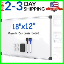 Magnetic White Board Kit for Wall 18" x 12", 1 Dry Eraser 2 Multicolor Mark...