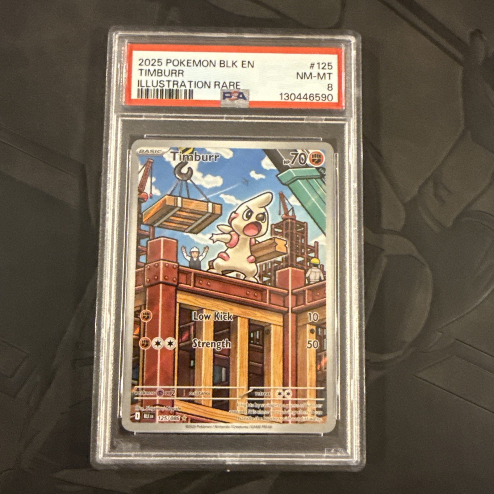 2025 POKEMON BLK EN-BLACK BOLT ILLUSTRATION RARE #125 TIMBURR PSA 8 NM-MT
