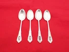 Set of 4 Wallace Sterling Silver Rosepoint Demitasse Spoons SG-13