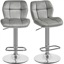 Barstools Set of 2 Modern Velvet Swivel Bar Chair Breakfast Stools for Home