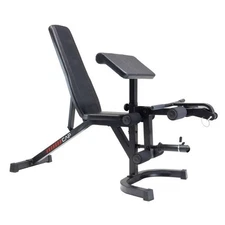 CAP Deluxe Adjustable Utility Weight Bench with Preacher Curl and Leg Press Atta