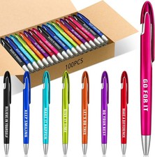 100 Pcs Inspirational Ballpoint Pens Bulk with Inspirational Quotes Retractable