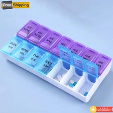 Weekly Pill Organiser Box Daily Medicine Tablet Storage Dispenser 7 Day Night UK