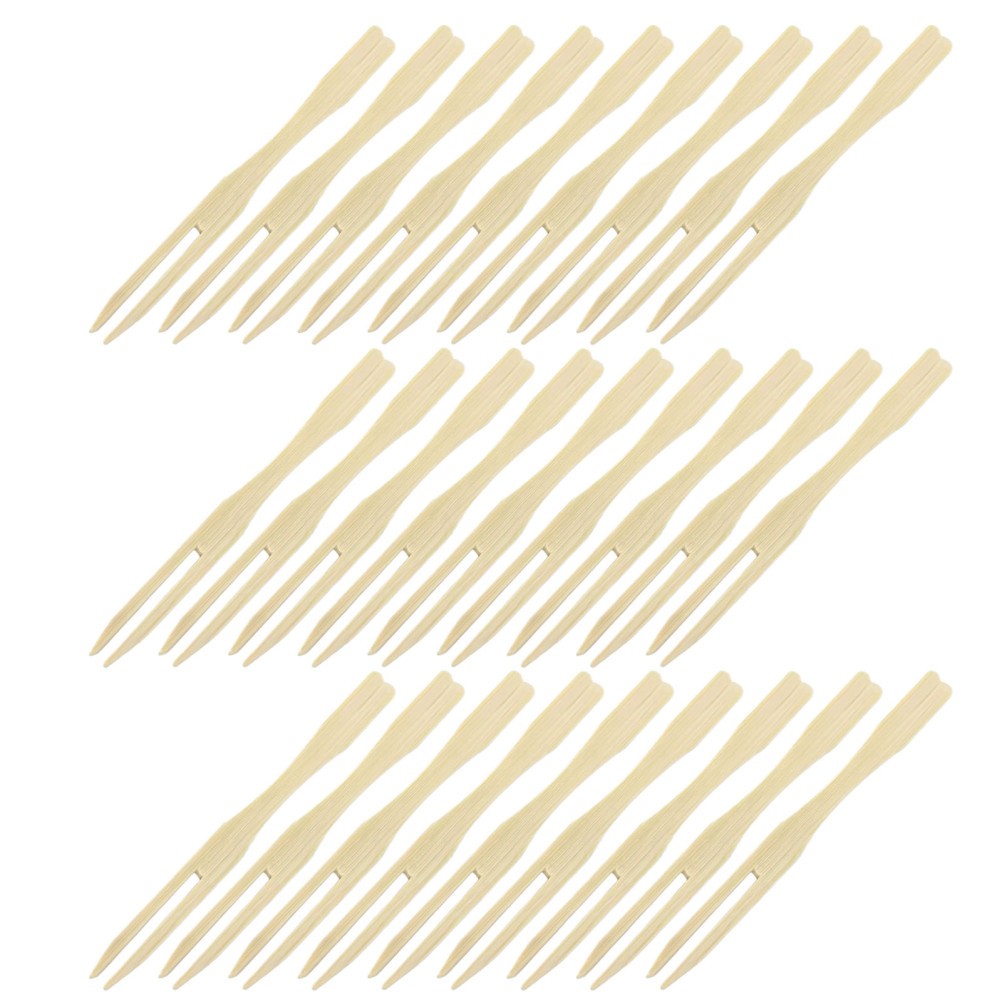 400 Pcs Wooden Fruit Fork Picks Cake Serving Sticks Camping Food Accessories