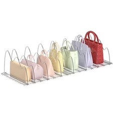 2-Pack 8-Layer Adjustable Purse Organizer for Closet Clear Shelf Dividers