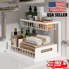 Under Sink Organizer Pull Out Cabinet Organizer 2 Tier Slide