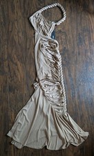 Fashion Nova Twist It Up Maxi Dress - Cream, Women's Size Small NEW!!