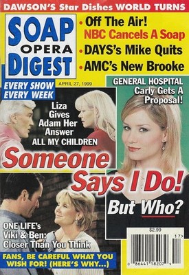 Soap Opera Digest Apr 27, 1999 SARAH BROWN-SAM BEHRENS-KERR SMITH-DAWSON'S CREEK