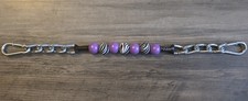 BRAND NEW Purple Glitter  Zebra Beaded Curb Strap By ALW Equine
