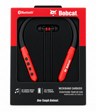 Bobcat Neckband Bluetooth Earbuds Wireless Headphones 60H Playtime Red