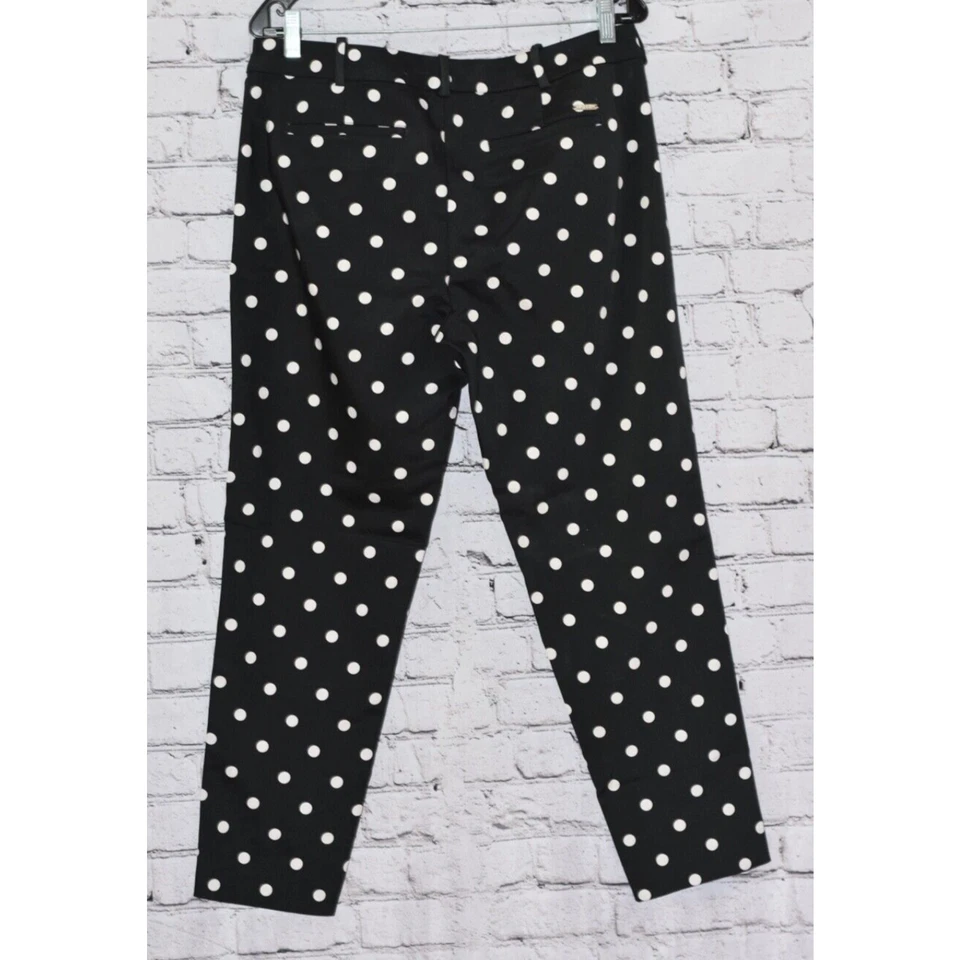 Calça polo de golfe elástica Ralph Lauren feminina preta branca bolinhas tamanho 8 - Imagem 2 de 4