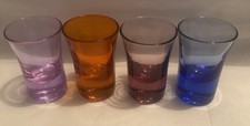 Vintage Liquor Set Of 4 Liquor Glasses, 1 With Cadmium