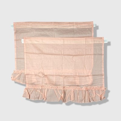 Unbranded Ruffle Cafe Curtains Panels Home Pink Shabby Chic Cottagecore 4pc Set