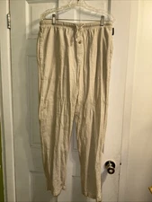 Perry Ellis Portfolio Drawstring Linen Pants Beige Size XL