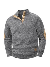 Autumn and winter men's stand collar long sleeve casual knitted sweater top.