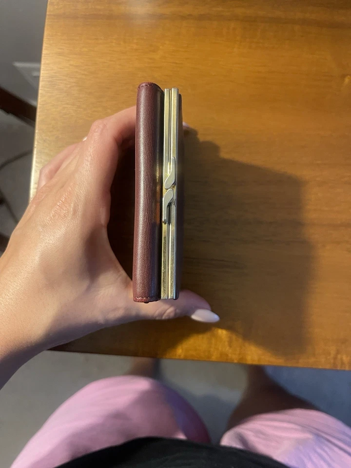 Cartier Burgundy Calfskin Leather Bifold Wallet with Gold-Tone Accents - Image 4 of 4