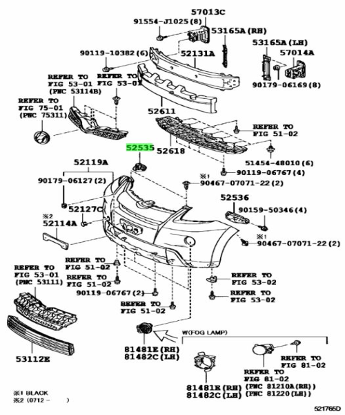 バッグ a TOYOTA IST Scion XD Retainer Front Bumper Side RH Genuine JDM