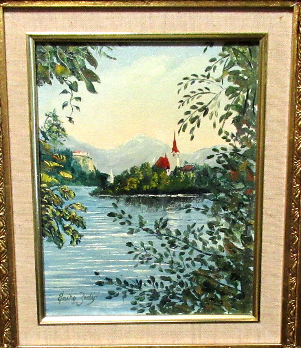 ENIKA ZULIC ORIGINAL OIL ON CANVAS LAKE BLED LANDSCAPE PAINTING | eBay