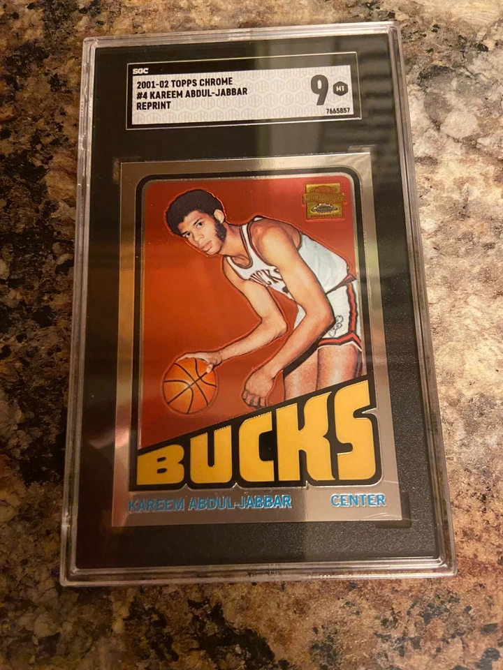 2001-02 Topps Chrome Карим Абдул-Джаббар Переиздание Карим Абдул-Джаббар #4 SGC9-MT! - Изображение 2 из 3