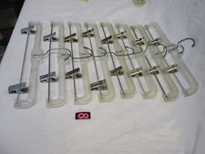 Antique MCM Clothes Hangers Plastic Adjustable Clips Swivel Hook 14" In Lot of 8