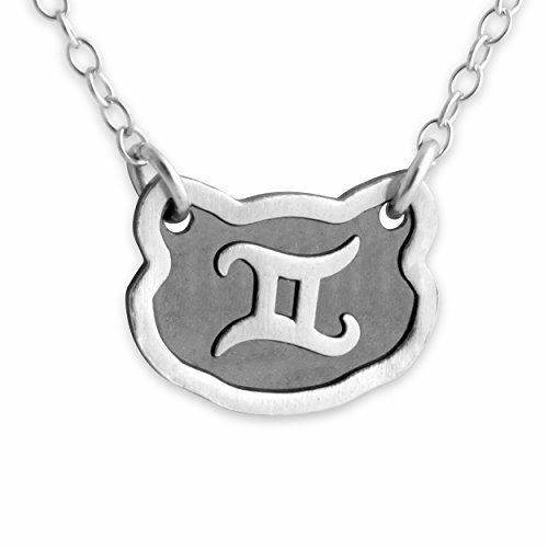 Azaggi 925 Argent Sterling Collier Pendentif gémeaux zodiaque signe horoscope Bijoux