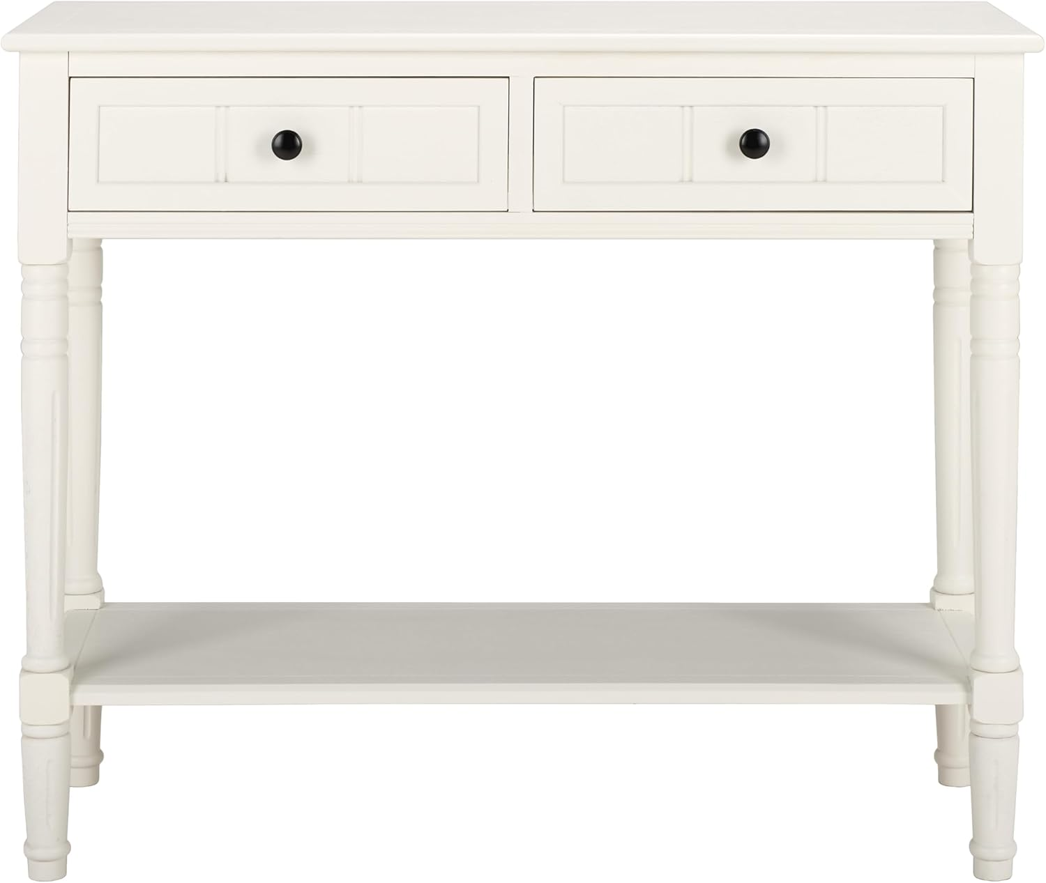 American Homes Collection Samantha Distressed/Cream 2-Drawer Console Table