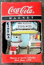 Vintage Coca-Cola Magnet "Memories Of America" Collectibles Movie House c. 1950