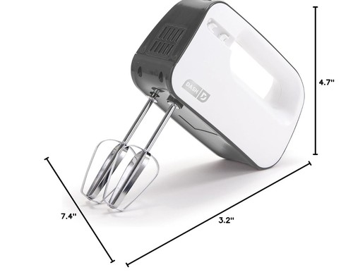 Compact Hand Mixer Electric for Whipping Mixing Cookies Cakes 3 Speed - Grey - Picture 5 of 8