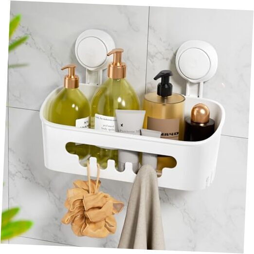 Shower Caddy Suction Cup Shower Shelf Suction Shower Basket Removable 1 Tier