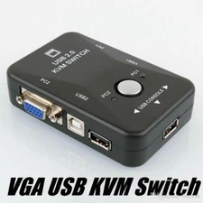 Mouse Keyboard Monitor Sharing Computer PC Dual/2-Port USB VGA KVM Switch Box