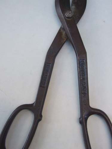 Vintage Forged USA Steel Tin Snips Sheet Metal Shears Cutters 12 3/4 Inch Tools - Picture 4 of 9