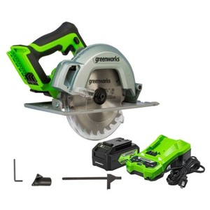 Greenworks 24V Cordless Circular Saw 7 1/4 Blade with 4Ah Battery and Charger