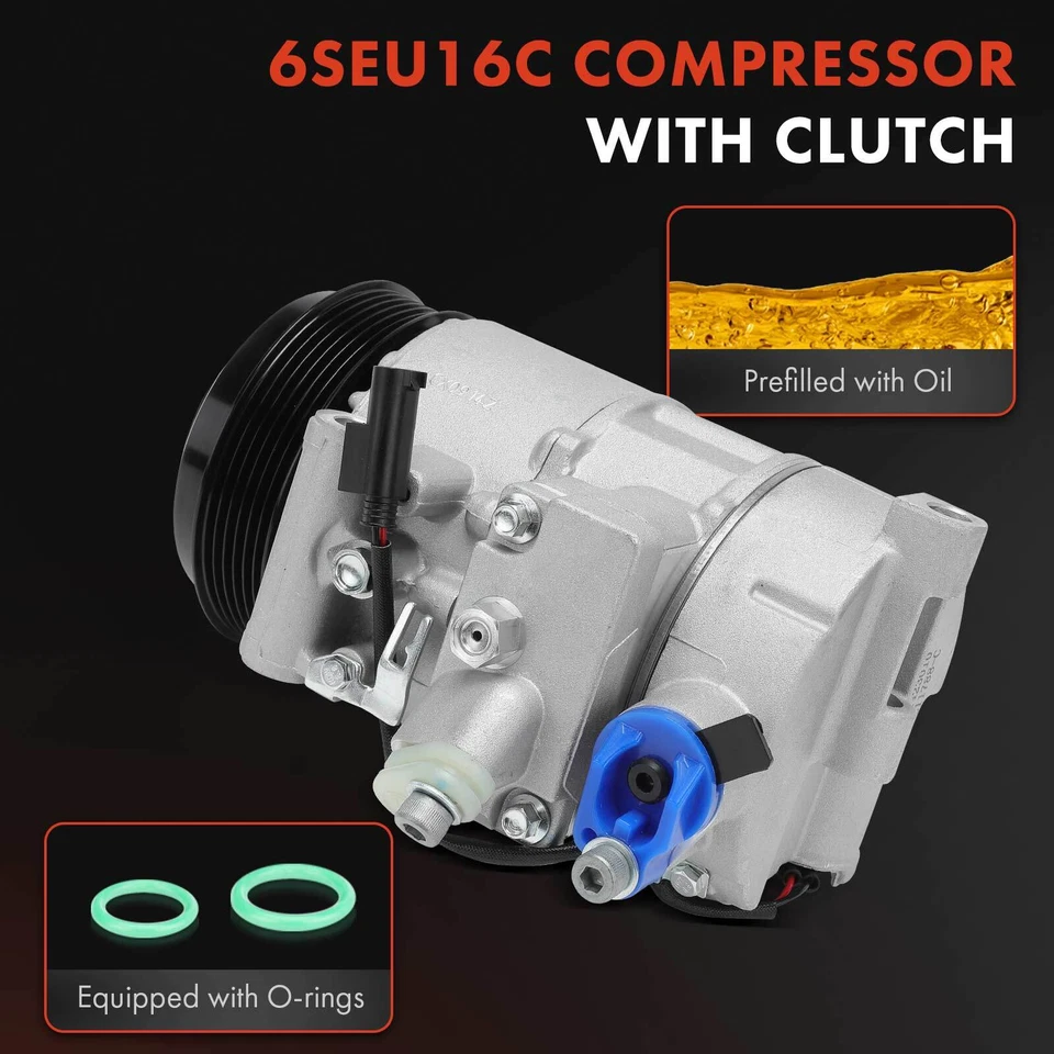 A/C Compressor w/ 6-Groove Pulley for Mercedes-Benz W212 E550 2010-2011 V8 5.5L - Image 3 of 4