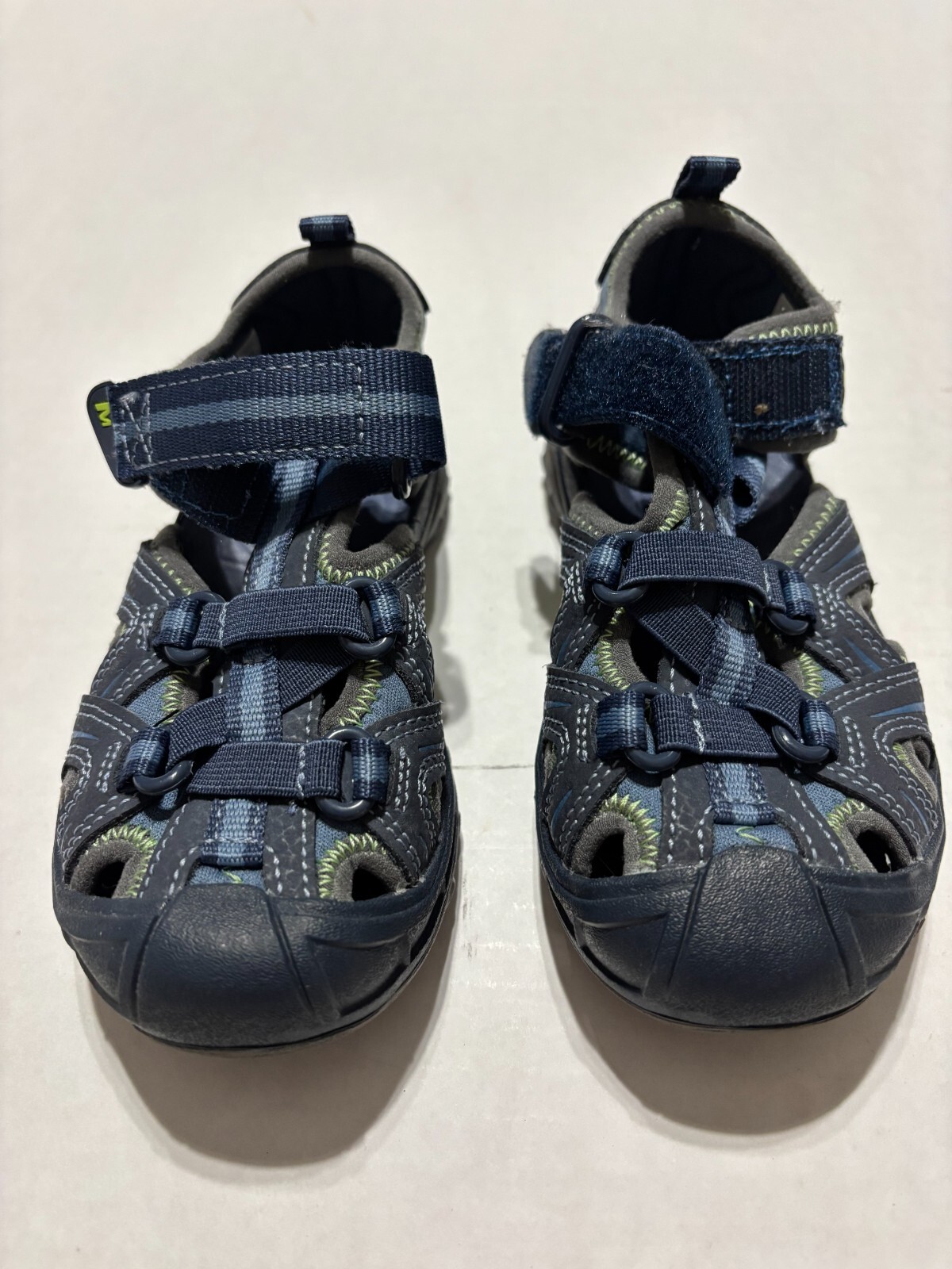 Sandali da trekking MERRELL Hydro ragazzo impermeabili pelle blu grigio punta chiusa taglia 10W