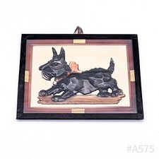 Scottie Terrier Wandbild gerahmt Glaseinsatz 16 x 13,5 cm