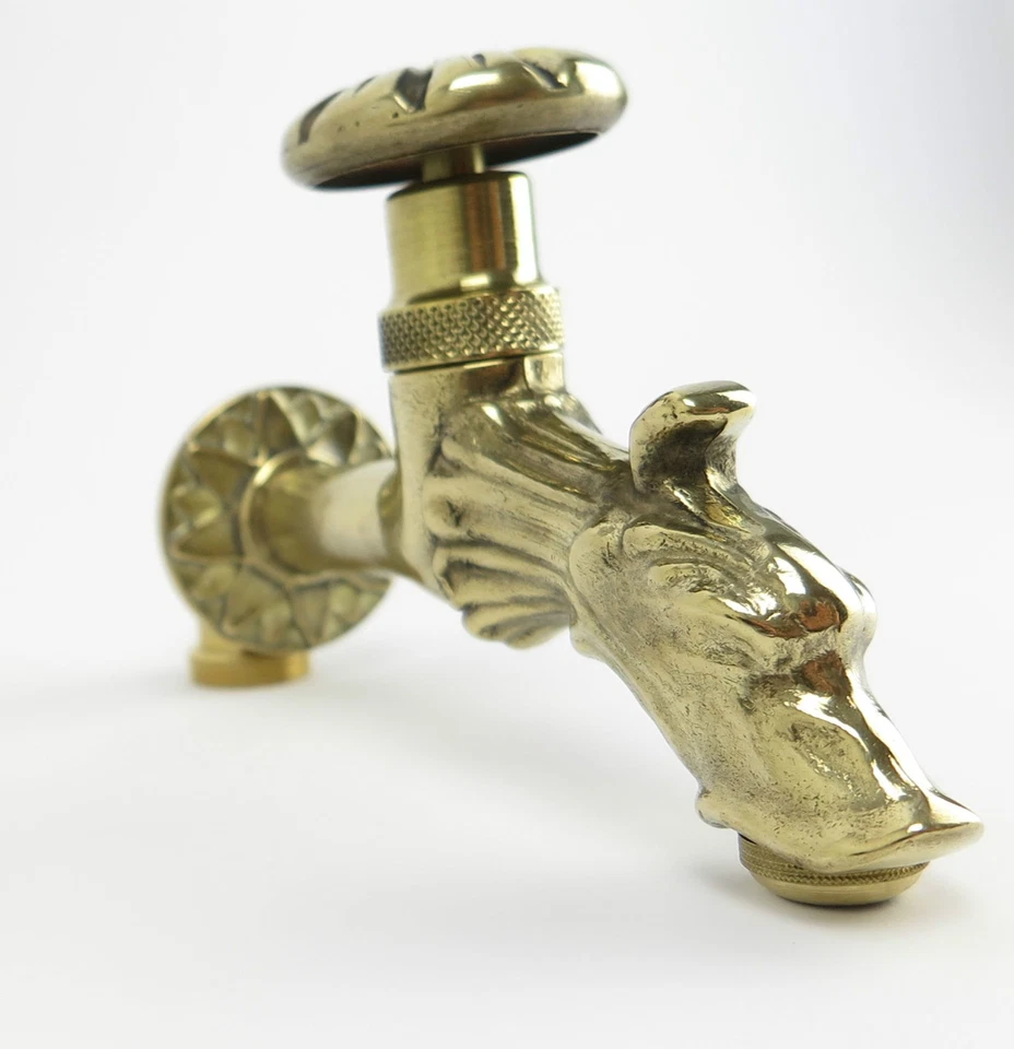 Robinet Messsing Dragon Bouton Jugendstil Jardin Gargouille Sphérique Extérieur - Photo 4/4