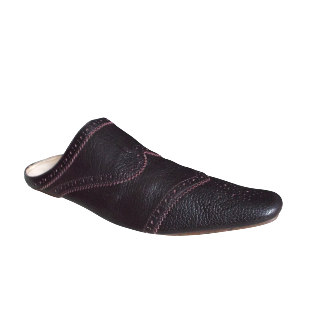 HIGH Ladies Brown All Leather Backless Brogue Mule Loafer Size EU