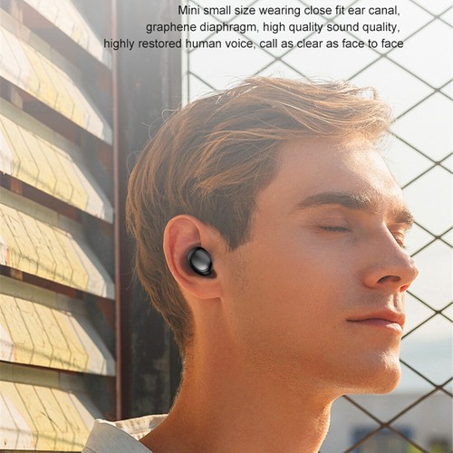 Wireless Bluetooth Headset Mini Small Earbuds Stereo Earphones for Cell Phones - Photo 2 sur 15