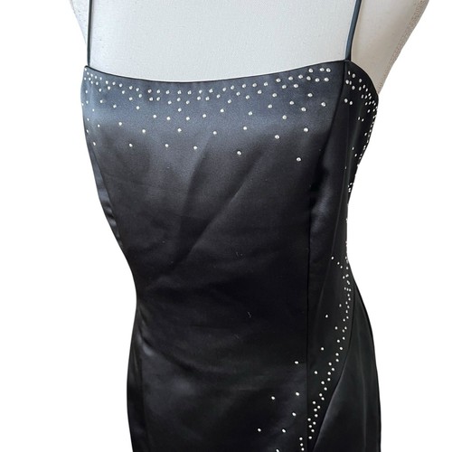 Dave & Johnny formal black gown stuffed lace up back prom black tie women 15 16 - Picture 2 of 5